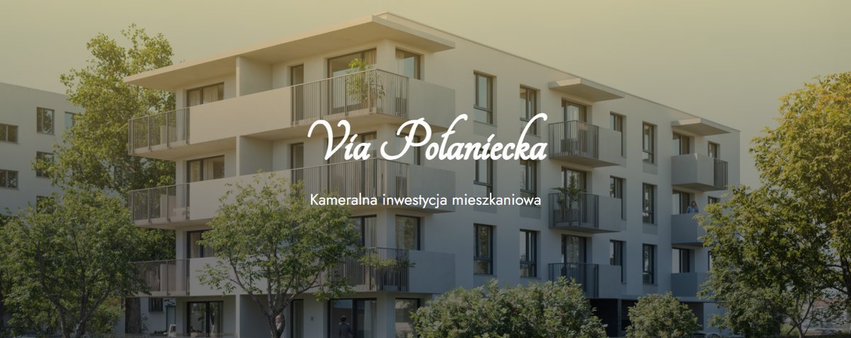 Strona inwestycji Via Połaniecka w Chełmie z wizualizacją budynku